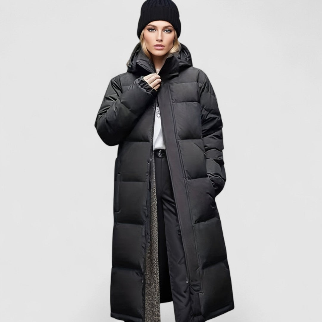 Długi Damski Płaszcz Puchowy | Stylowy