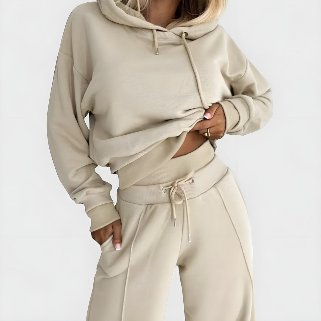 Damski Zestaw Top I Szerokie Spodnie | Z Kapturem
