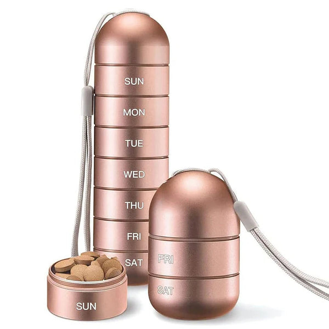 7-Day Aluminum Pill Organizer for Travel