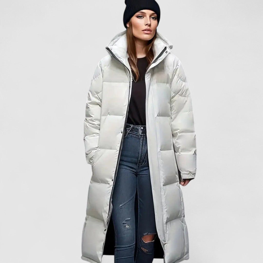 Długi Damski Płaszcz Puchowy | Stylowy