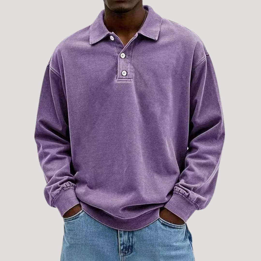 Casualowa męska koszulka polo z długim rękawem