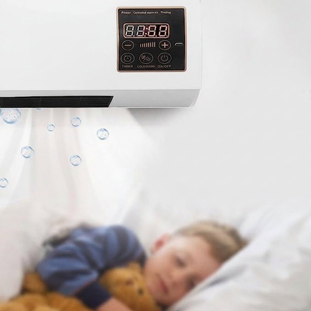 4-in-1 Wall Air Conditioner – Cooling, Heating, Ventilation, and Dehumidifying | Quiet, Remote Control, LCD, White