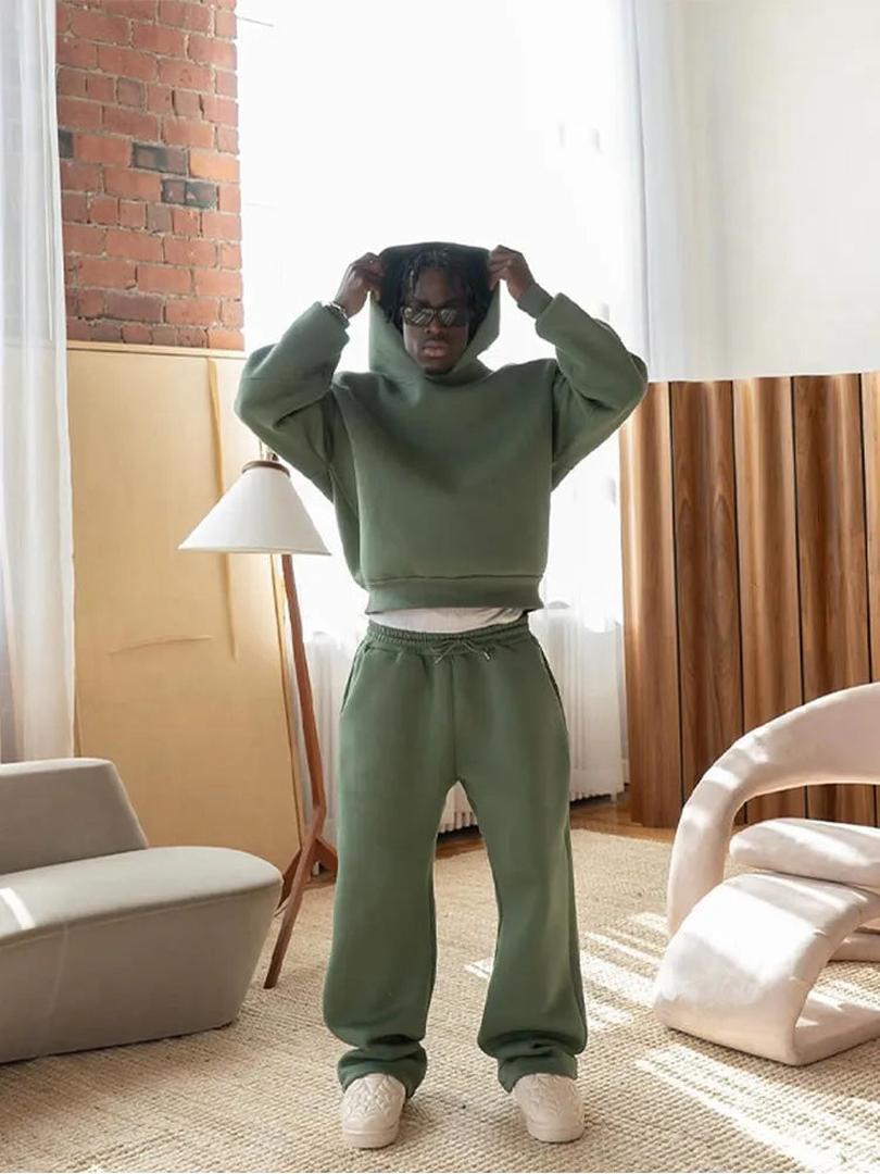 Luźny Komplet Bluza I Joggery – Casualowy Zestaw