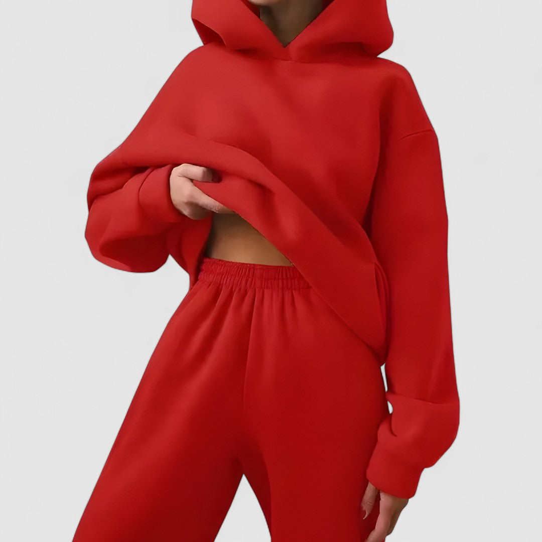 Damski Zestaw Z Bluzy Z Kapturem I Spodni Dresowych | Stylowy