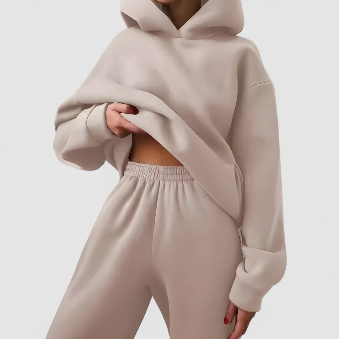 Damski Zestaw Z Bluzy Z Kapturem I Spodni Dresowych | Stylowy