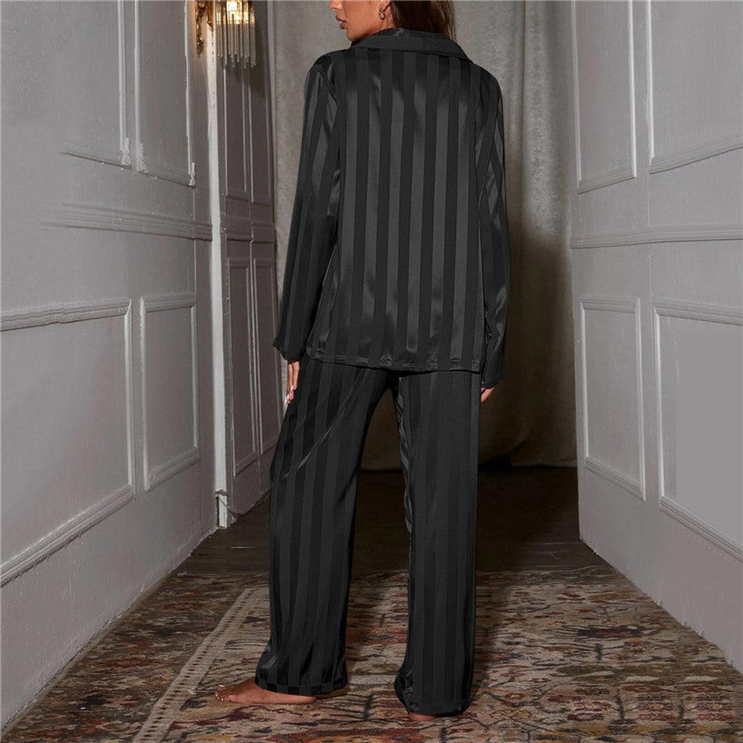 Damski zestaw piżamowy z długim rękawem – stylowy