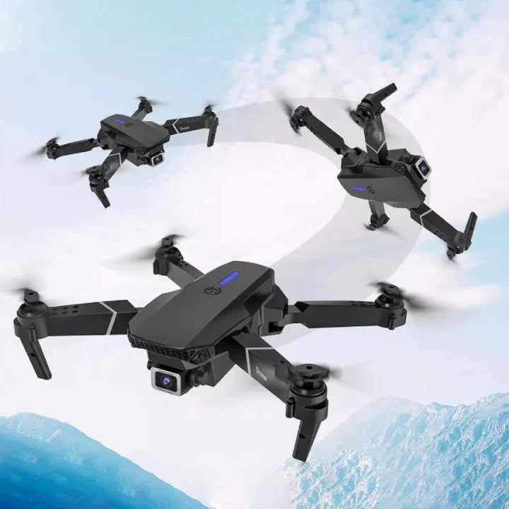 Składany dron SkyVero z kamerą 4K podczas lotu