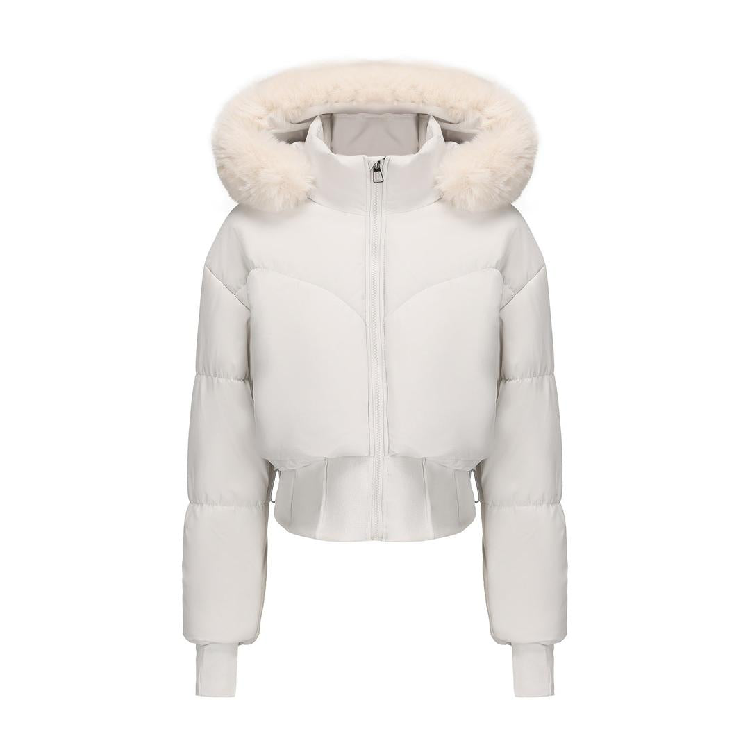 Damska zimowa kurtka puchowa z odpinanym kapturem