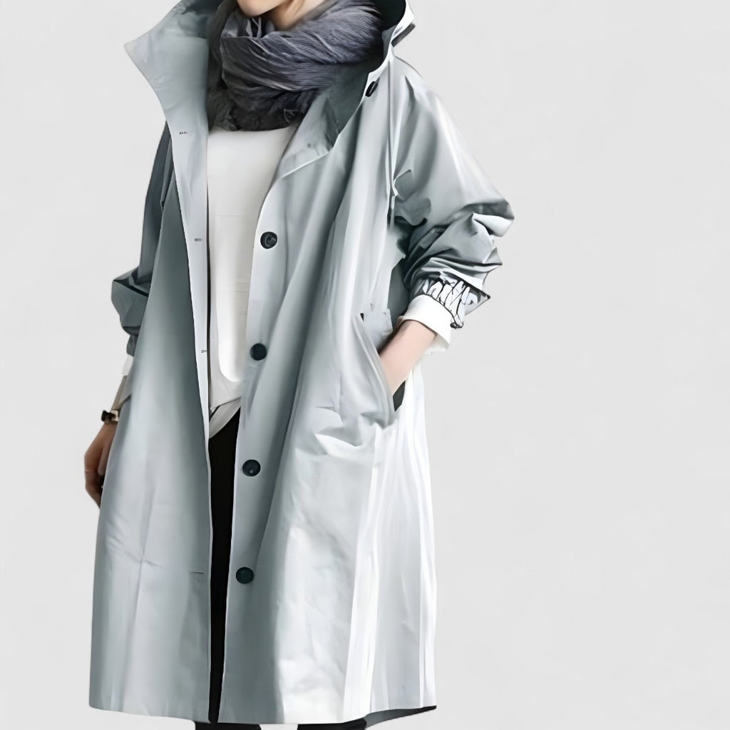 Damska Kurtka Przeciwdeszczowa | Z Zapięciem Na Guziki