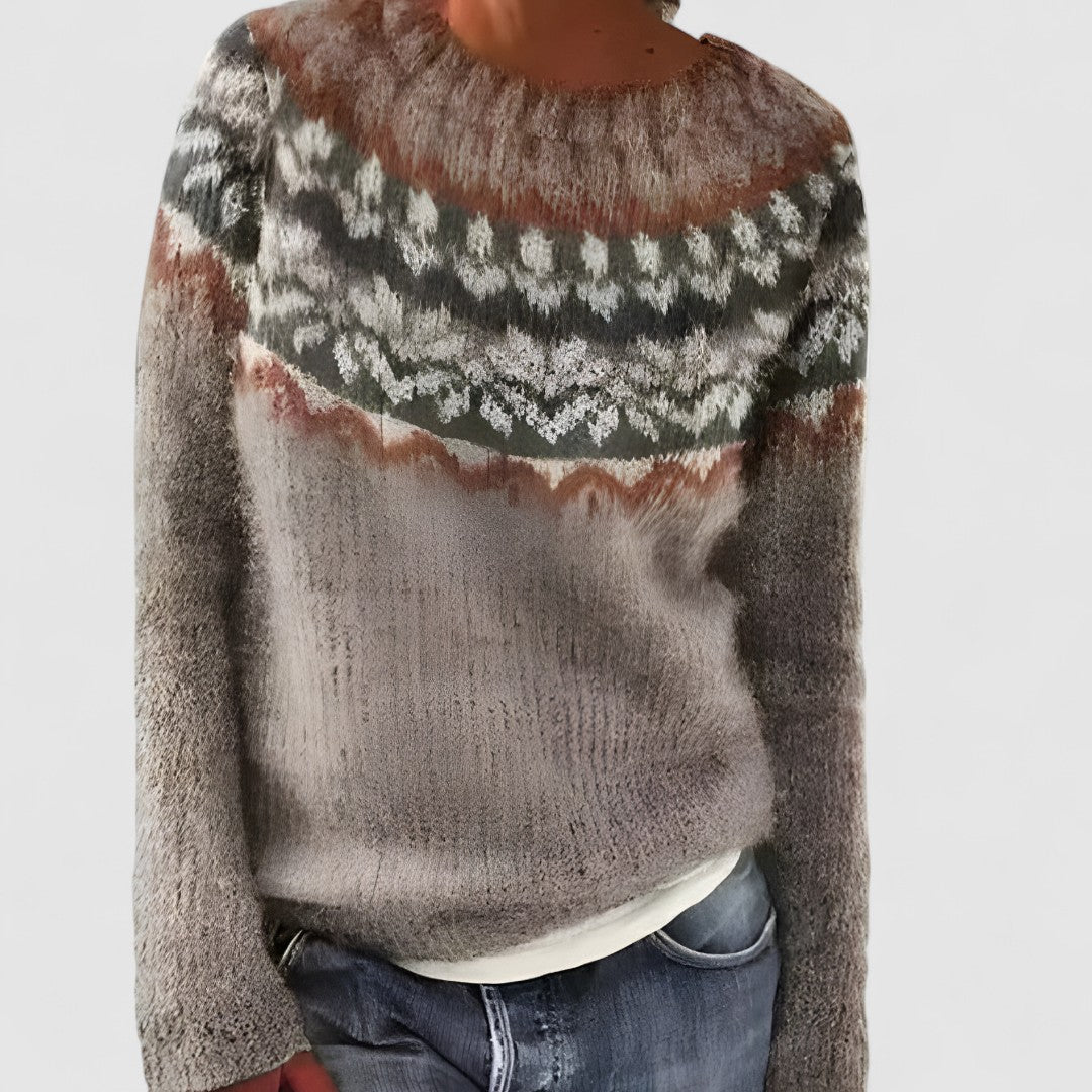 Damski Sweter Z Okrągłym Dekoltem | Zimowy