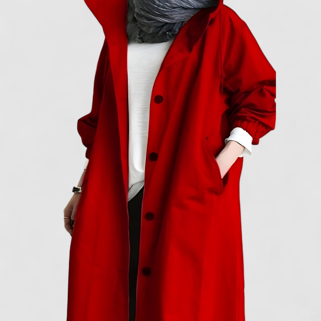 Damska Kurtka Przeciwdeszczowa | Z Zapięciem Na Guziki