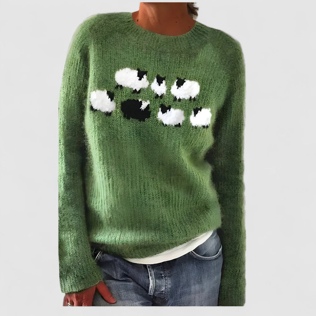 Damski Sweter Z Okrągłym Dekoltem | Zimowy