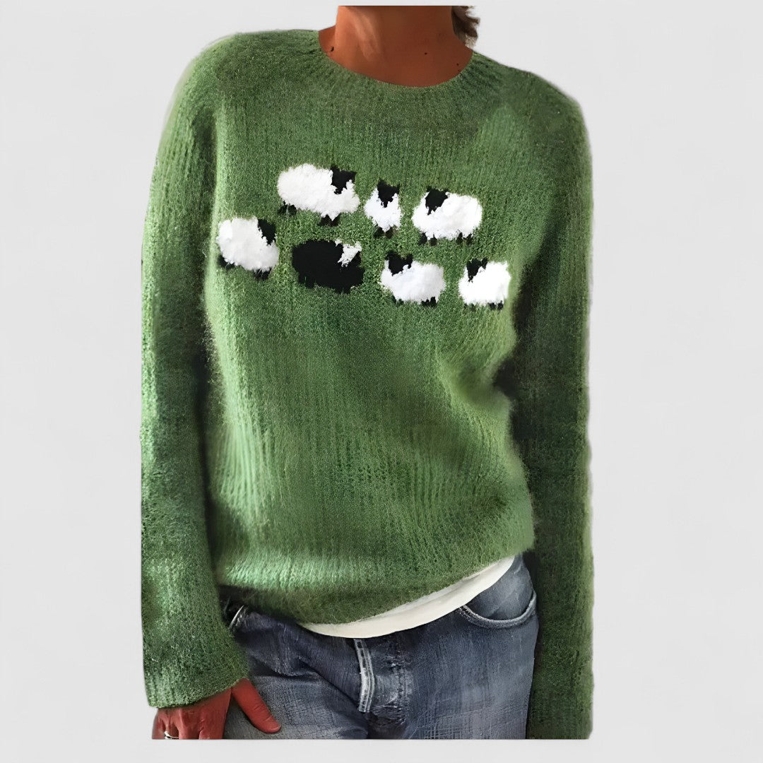 Damski Sweter Z Okrągłym Dekoltem | Zimowy