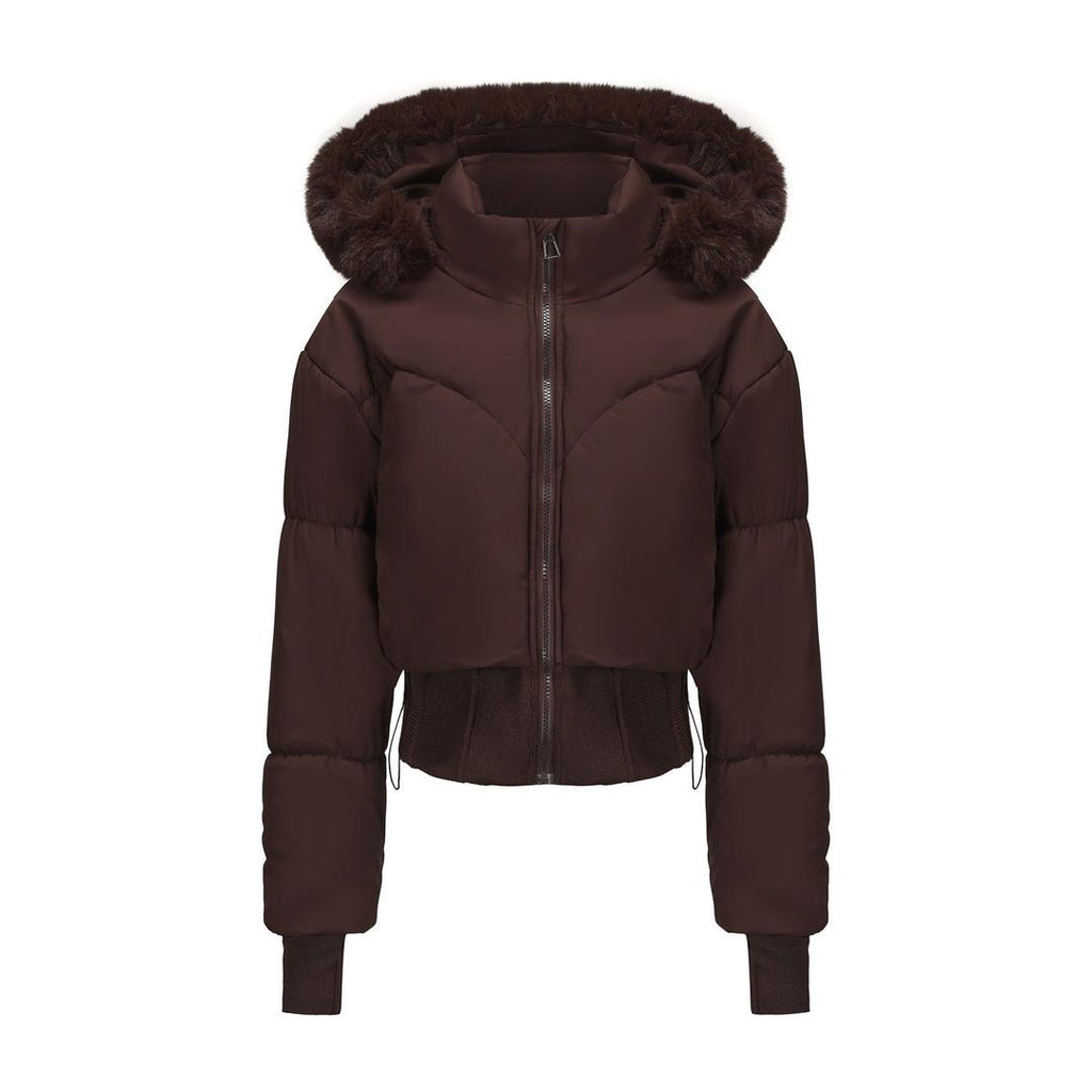 Damska zimowa kurtka puchowa z odpinanym kapturem