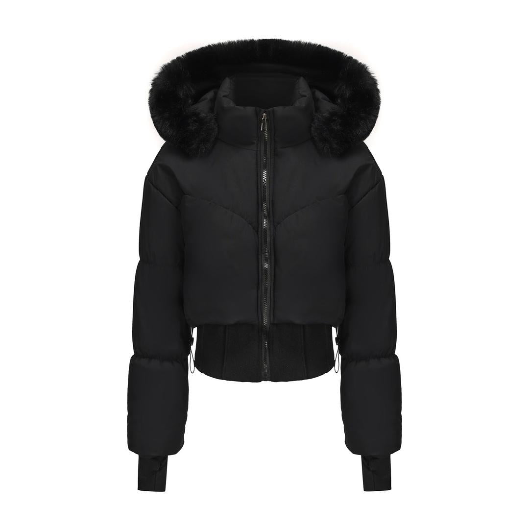 Damska zimowa kurtka puchowa z odpinanym kapturem