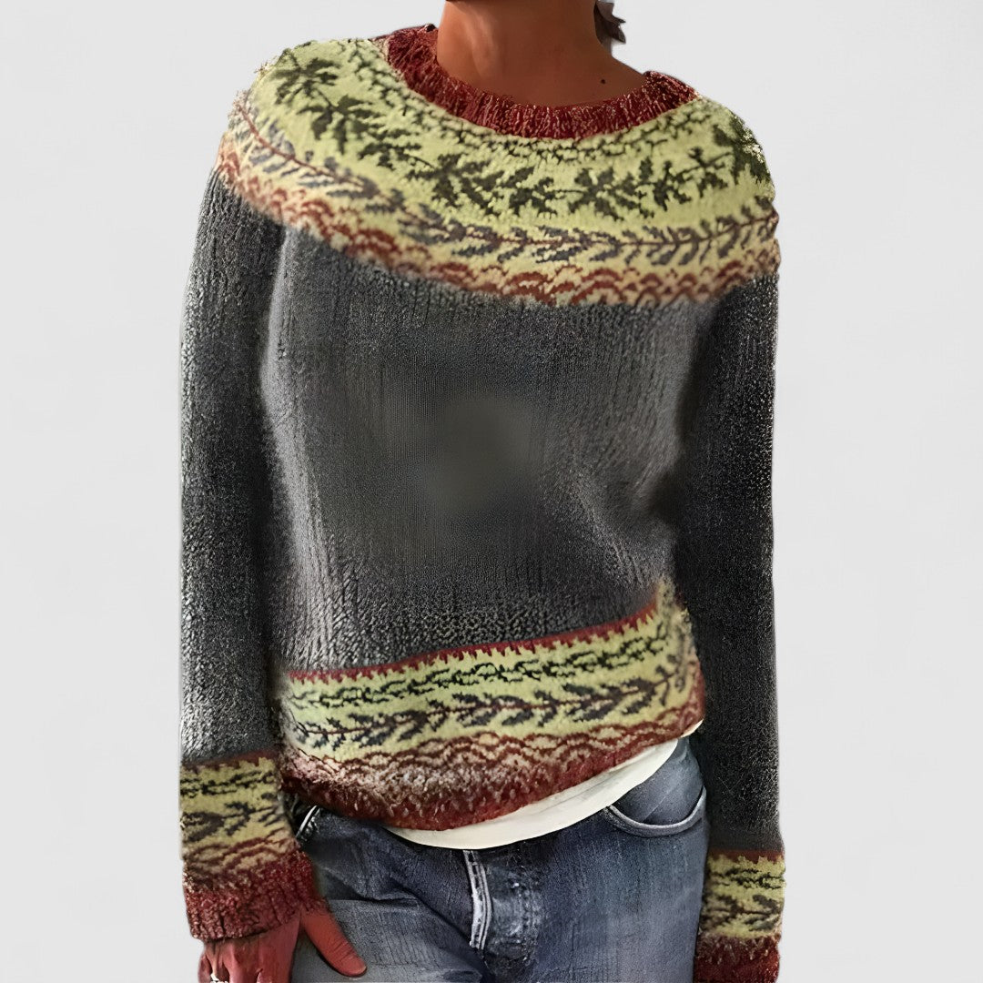 Damski Sweter Z Okrągłym Dekoltem | Zimowy