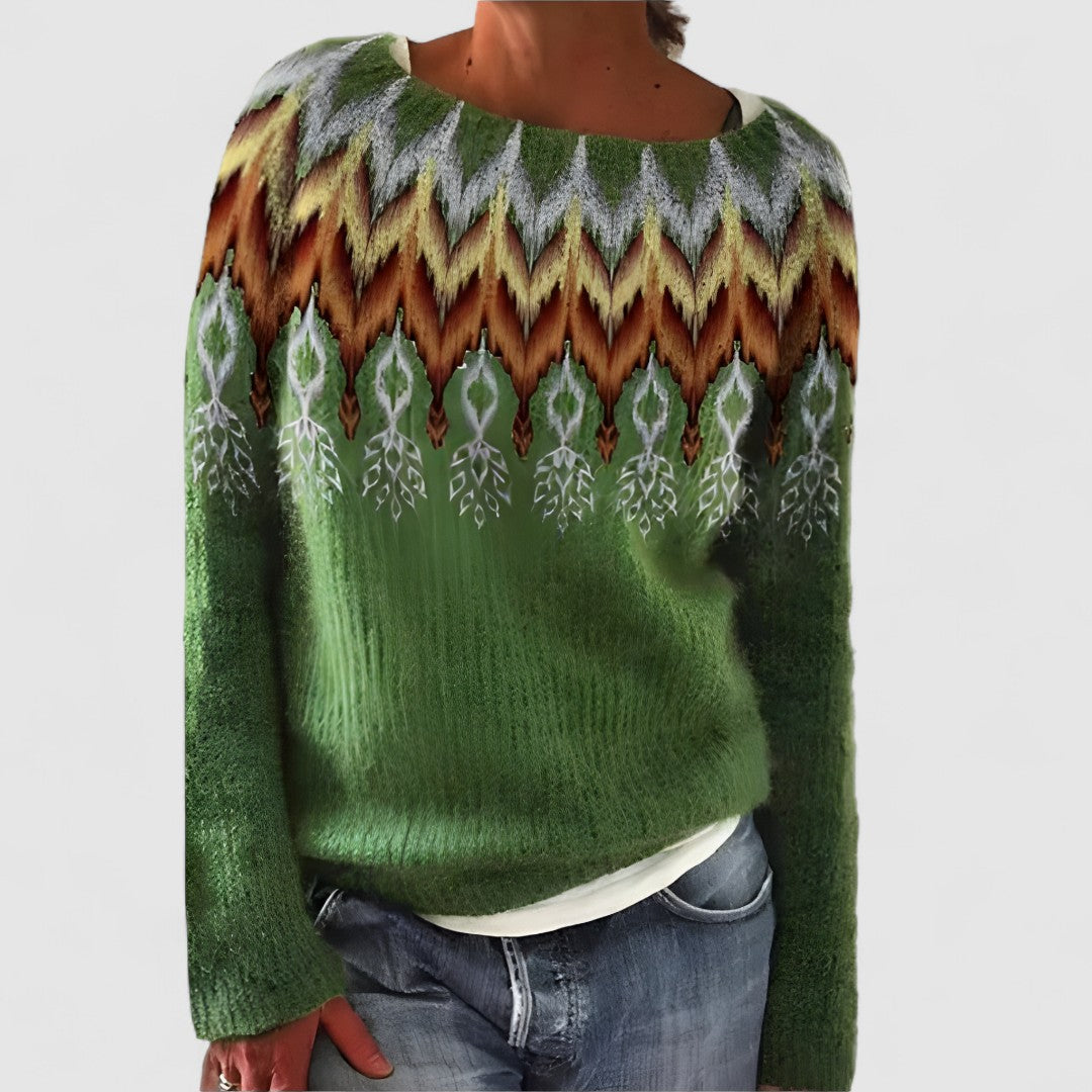 Damski Sweter Z Okrągłym Dekoltem | Zimowy