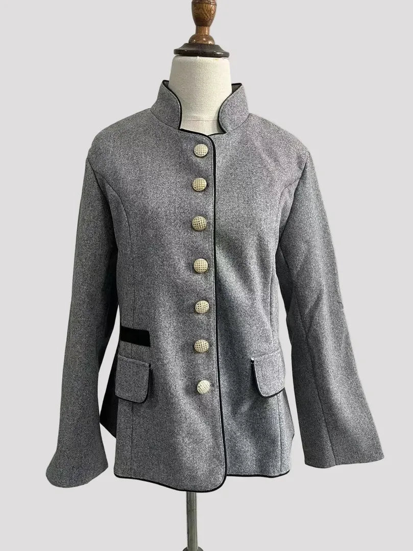 Damska wełniana kurtka zimowa z guzikami