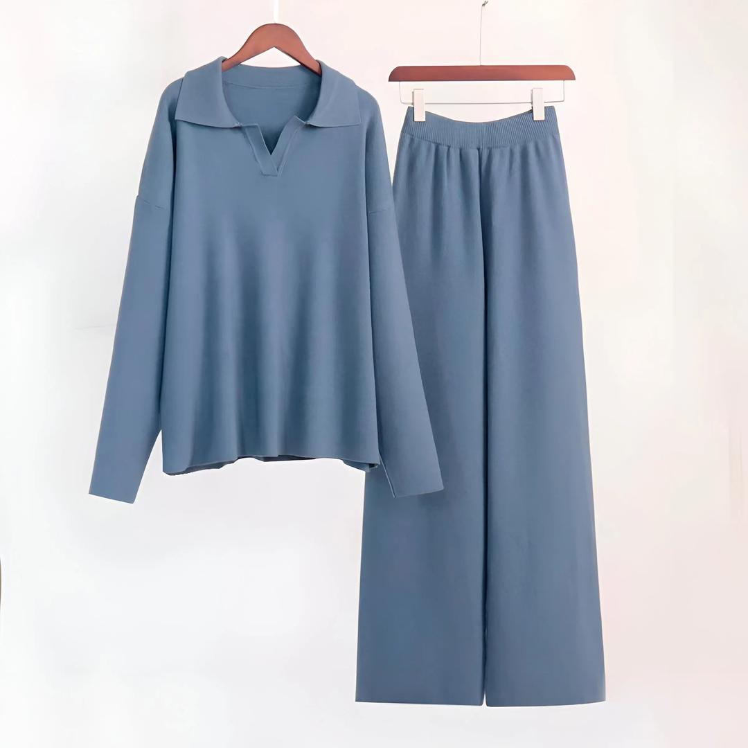 Stylowy damski dwuczęściowy zestaw z długimi rękawami