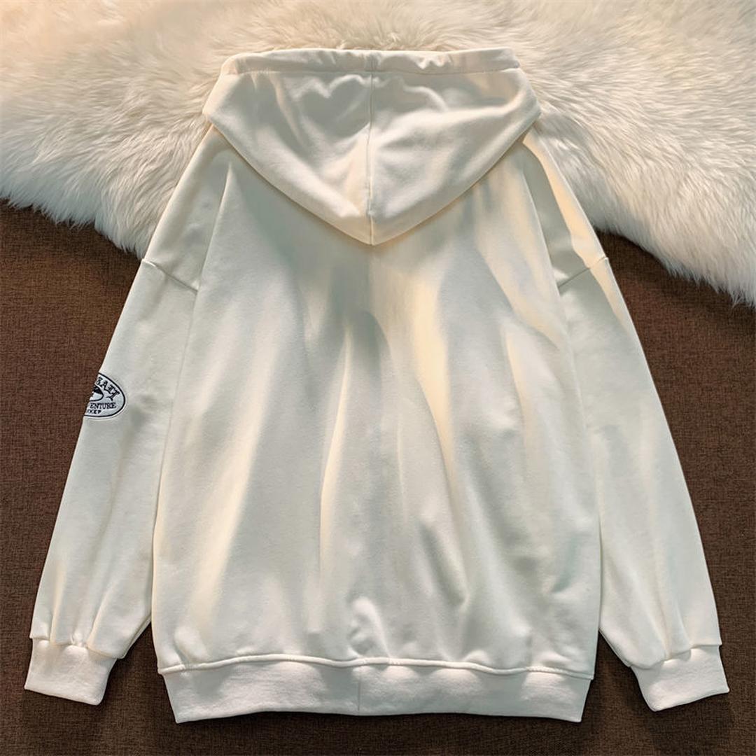 Oversize’owa bluza z kapturem z dzianiny z nadrukiem