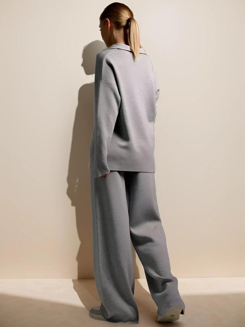 Stylowy damski dwuczęściowy zestaw z długimi rękawami