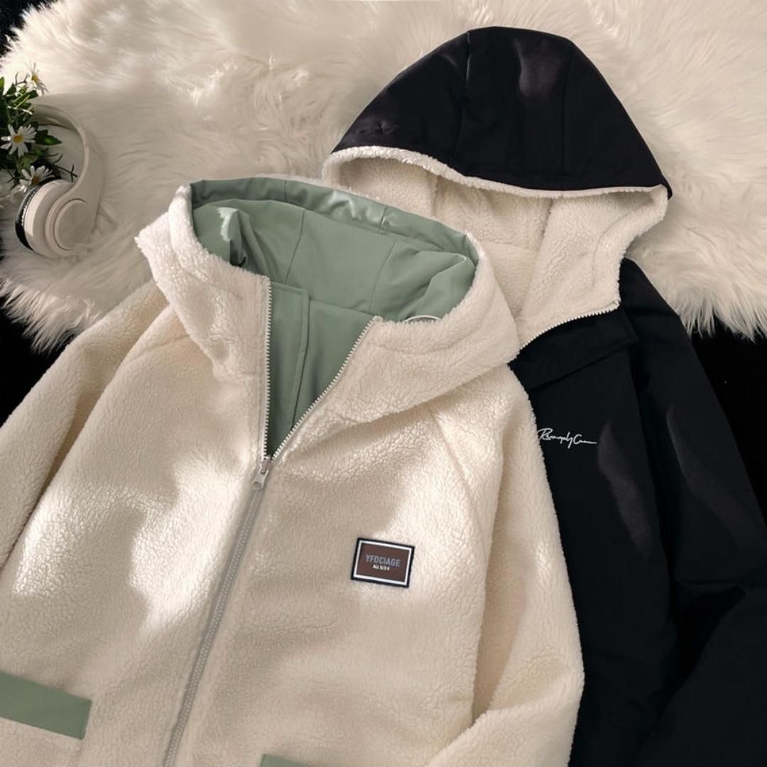 Dwustronna Kurtka Z Kapturem Dla Mężczyzn | Polarowa Podszewka