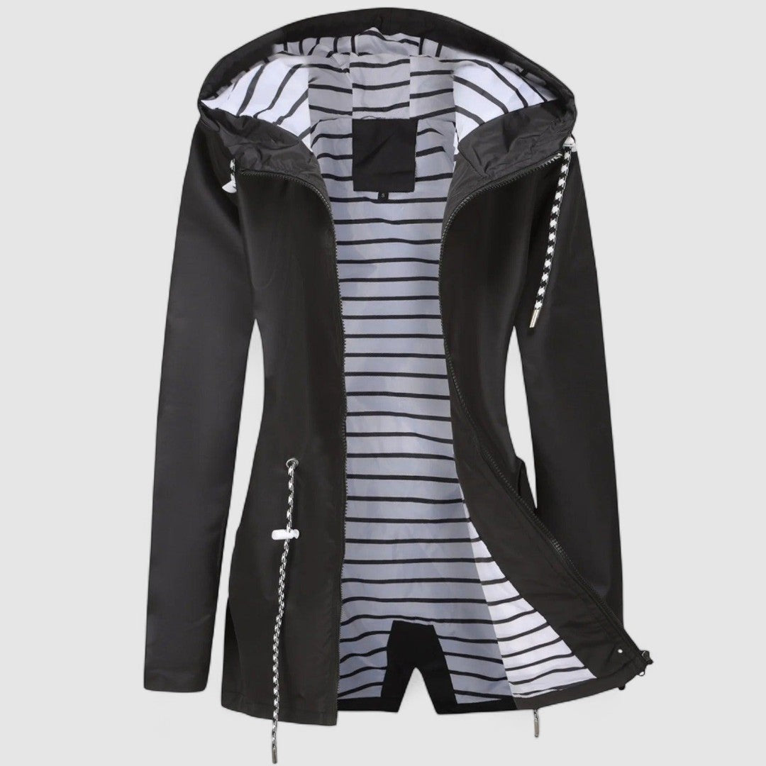 Damska Kurtka Przeciwdeszczowa Z Zamkiem | Długie Rękawy
