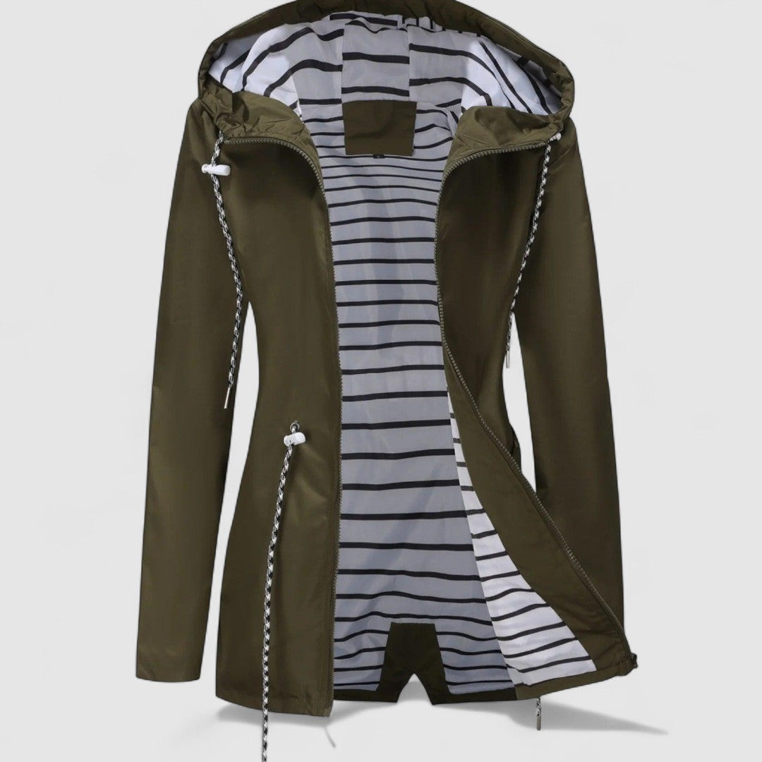 Damska Kurtka Przeciwdeszczowa Z Zamkiem | Długie Rękawy