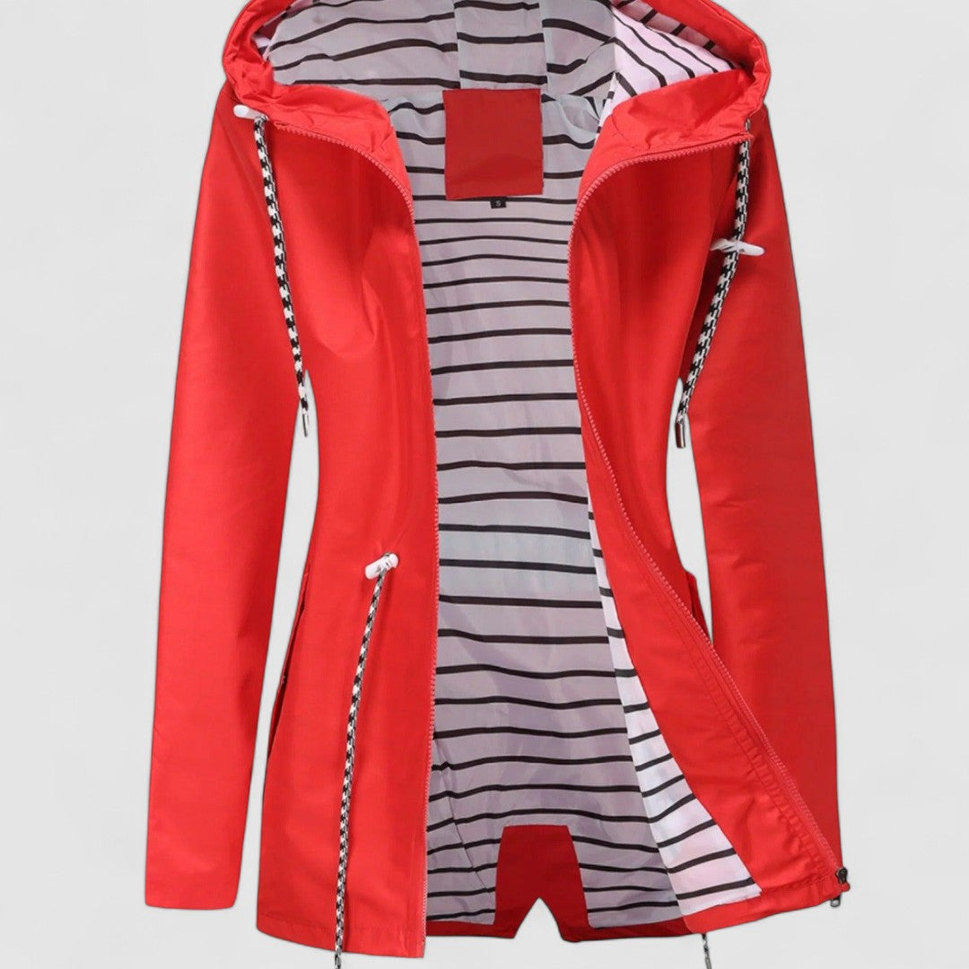 Damska Kurtka Przeciwdeszczowa Z Zamkiem | Długie Rękawy