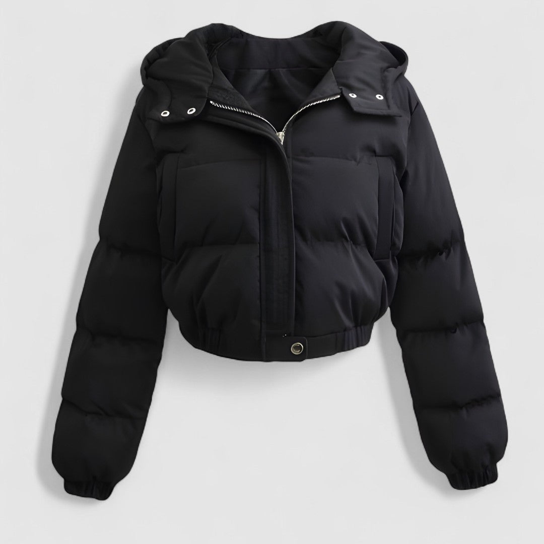Stylowa Krótka Kurtka Puchowa | Z Zamkiem