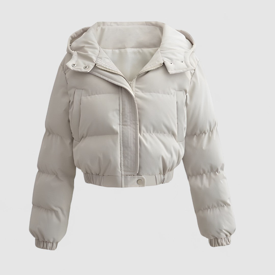 Stylowa Krótka Kurtka Puchowa | Z Zamkiem