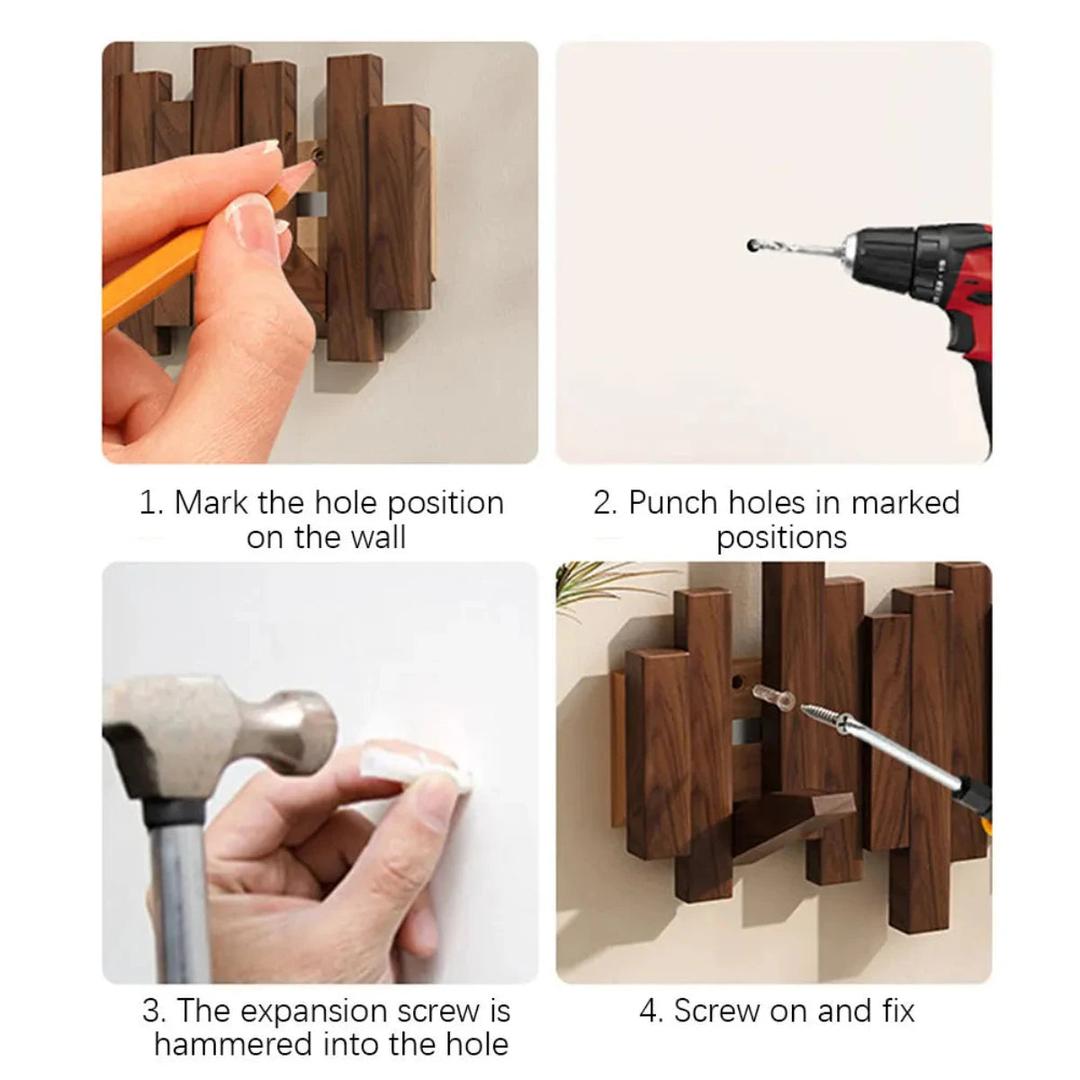 Wieszak fortepianowy bukowy dekoracyjny