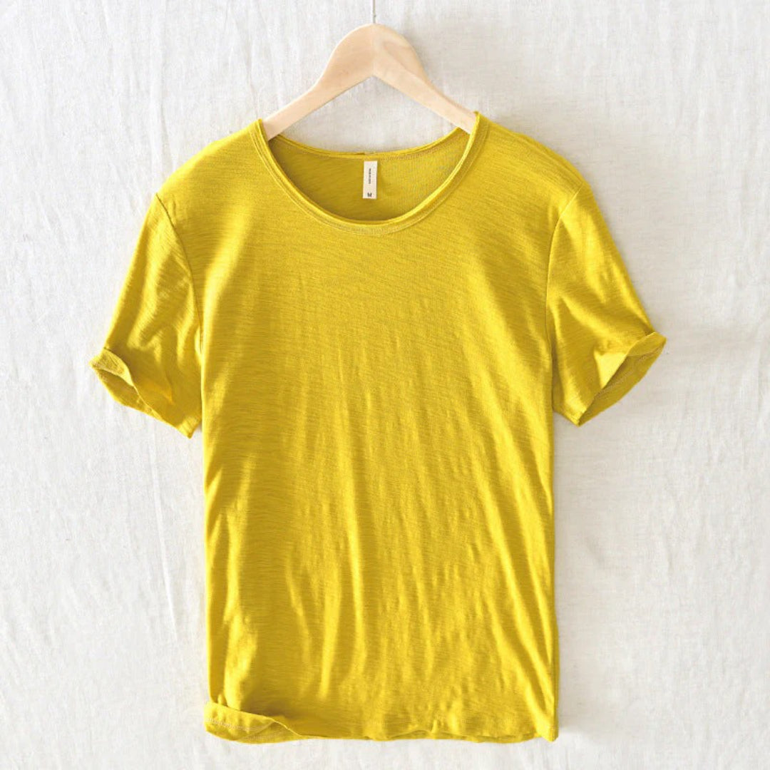 Bawełniany t-shirt z okrągłym dekoltem i krótkimi rękawami – widok produktu 5 | Ionotix