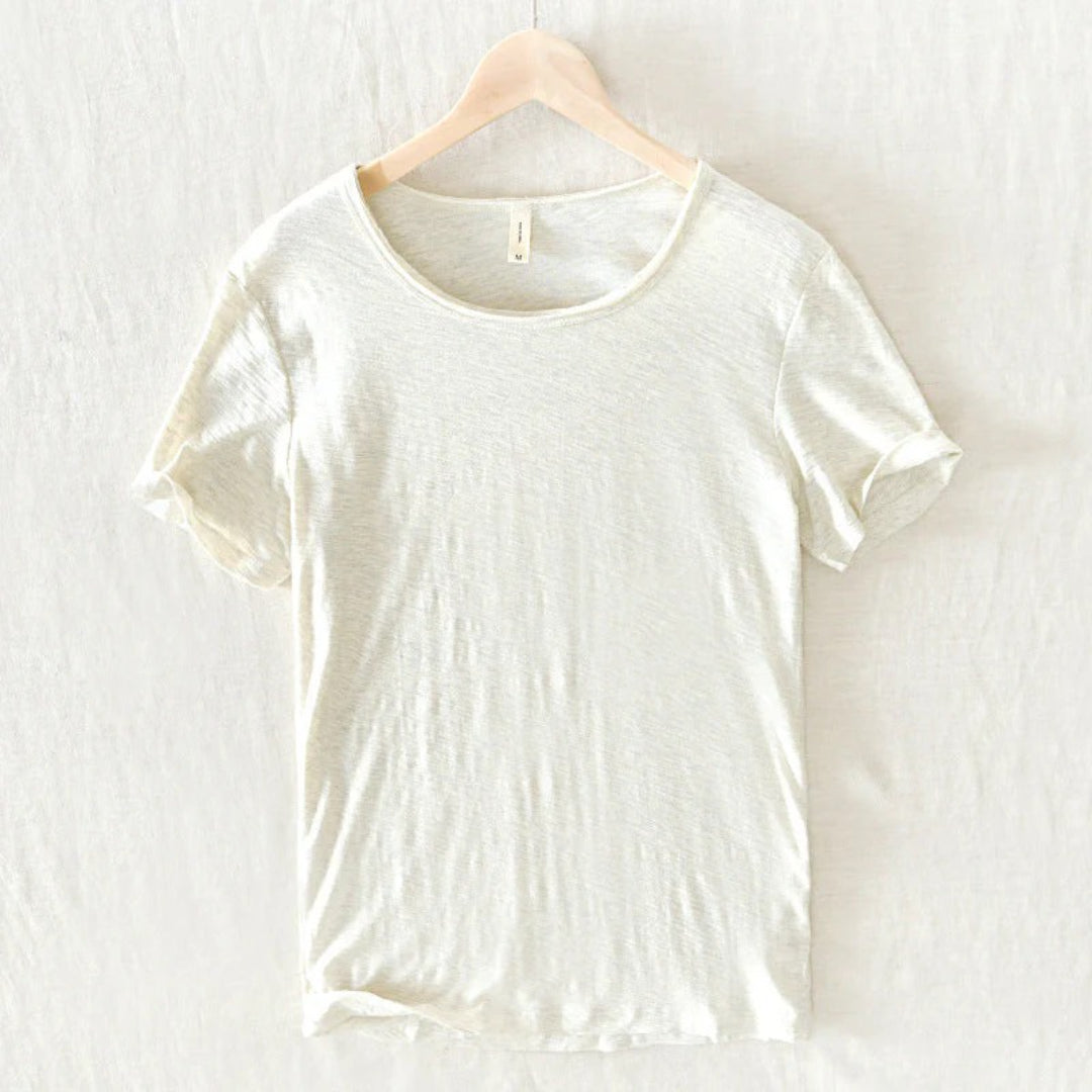 Bawełniany t-shirt z okrągłym dekoltem i krótkimi rękawami – widok produktu 6 | Ionotix