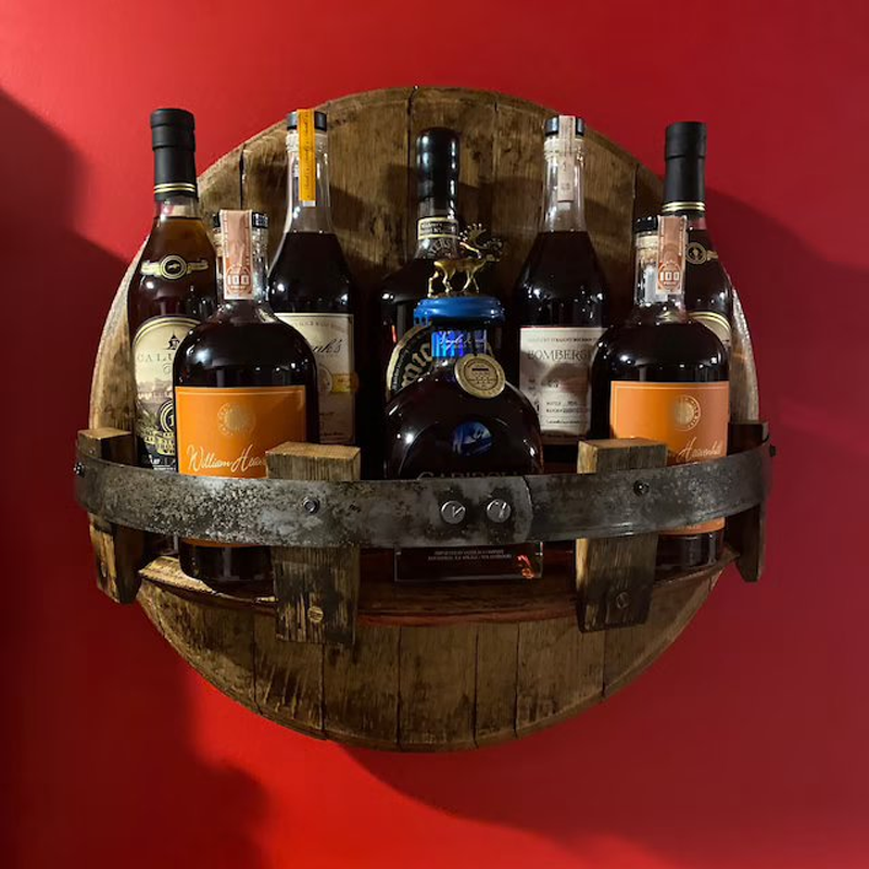 Beczario – półka wisząca w kształcie beczki whisky – widok produktu 5 | Ionotix