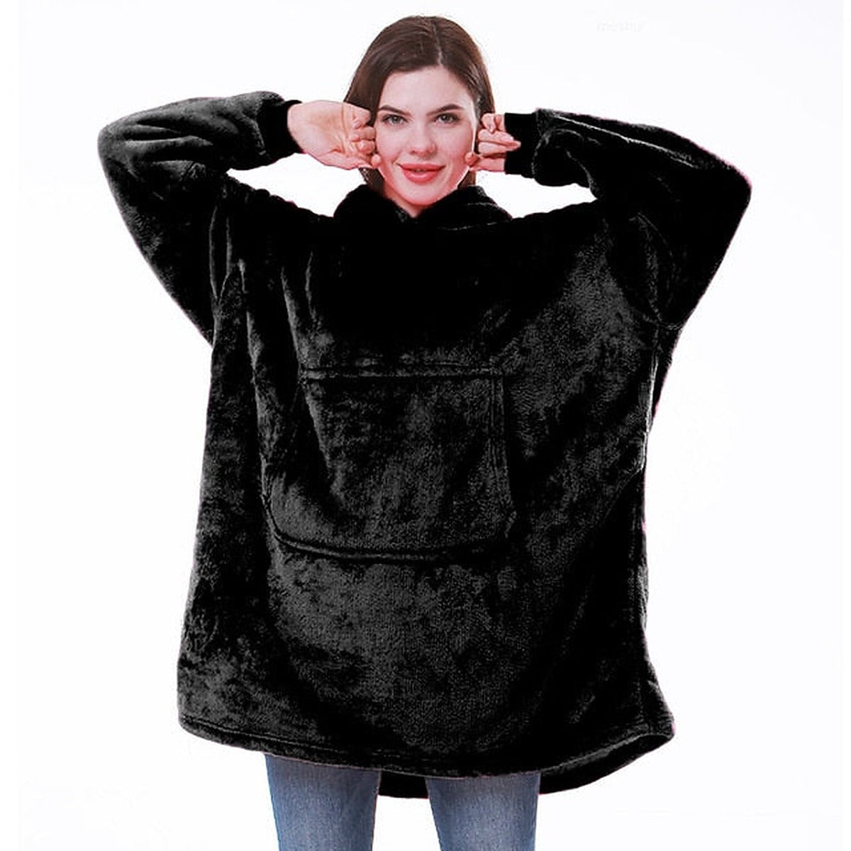 Bluza koc z kapturem oversize - polar sherpa – widok produktu 2 | Ionotix