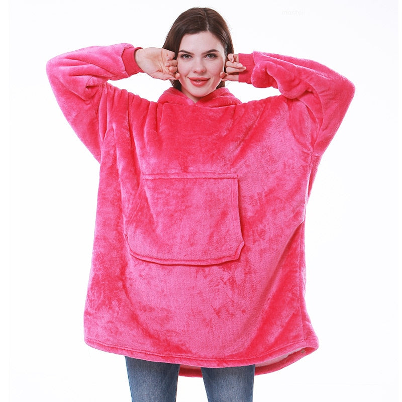 Bluza koc z kapturem oversize - polar sherpa – widok produktu 4 | Ionotix