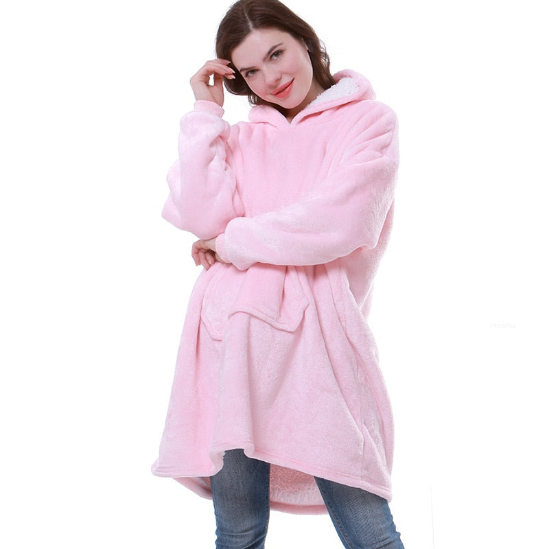 Bluza koc z kapturem oversize - polar sherpa – widok produktu 5 | Ionotix