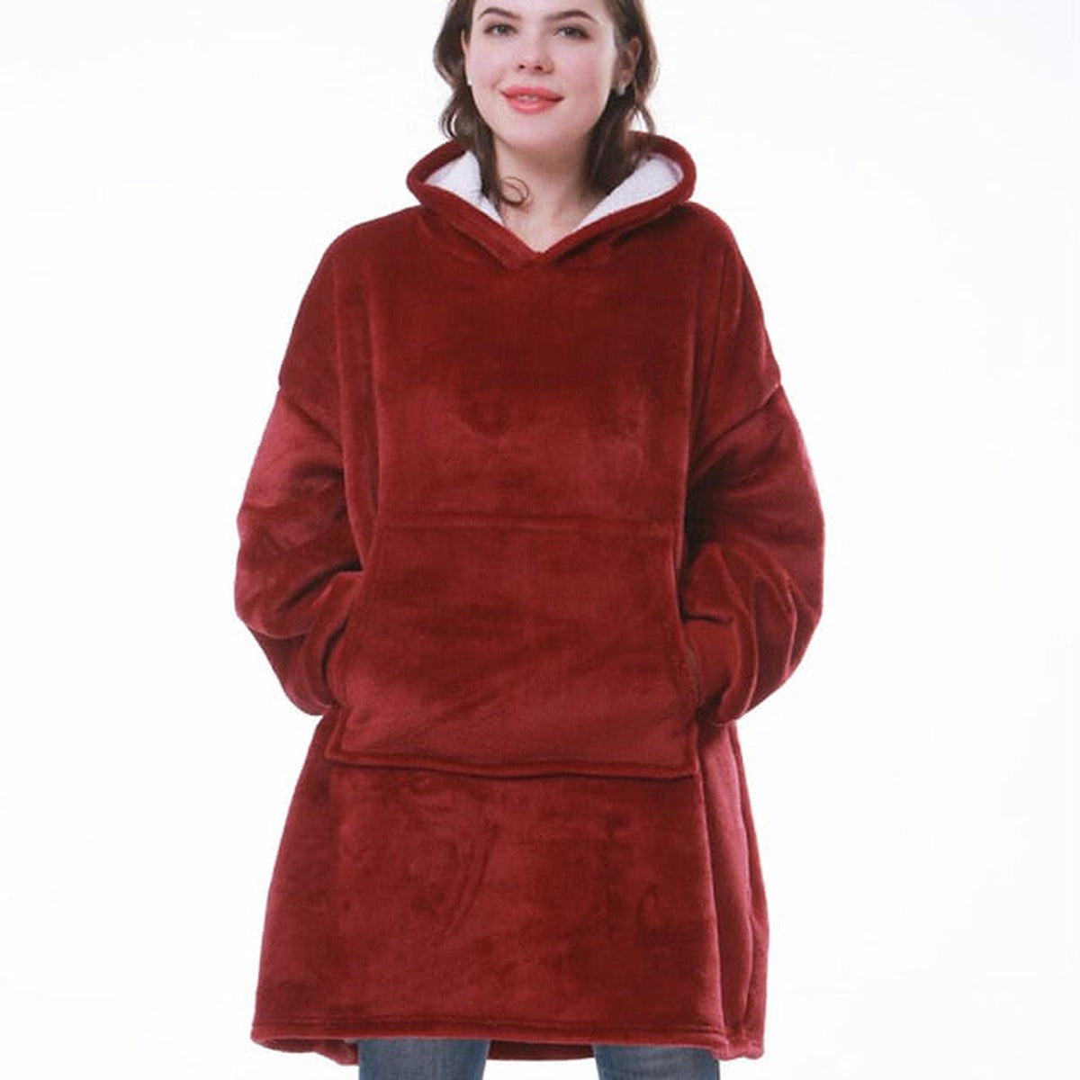 Bluza koc z kapturem oversize - polar sherpa – widok produktu 6 | Ionotix