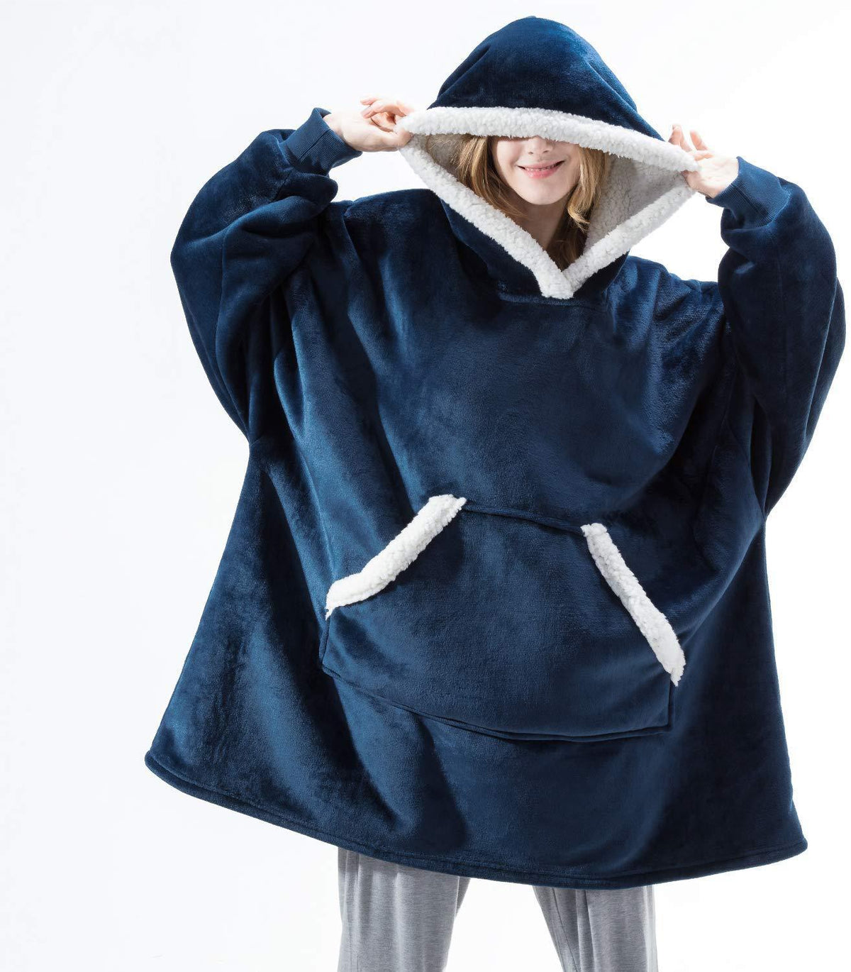 Bluza koc z kapturem oversize - polar sherpa – widok produktu 7 | Ionotix