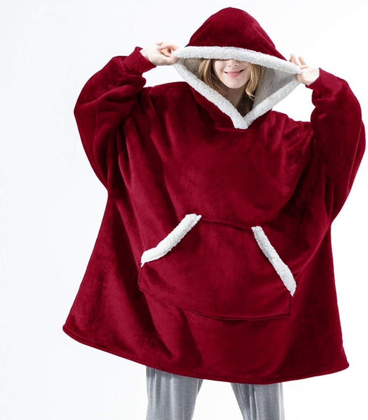 Bluza koc z kapturem oversize - polar sherpa – widok produktu 8 | Ionotix