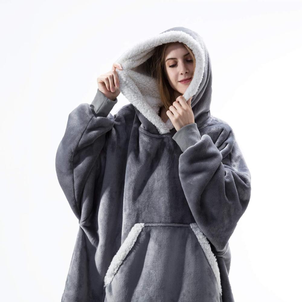 Bluza koc z kapturem oversize - polar sherpa – widok produktu 9 | Ionotix