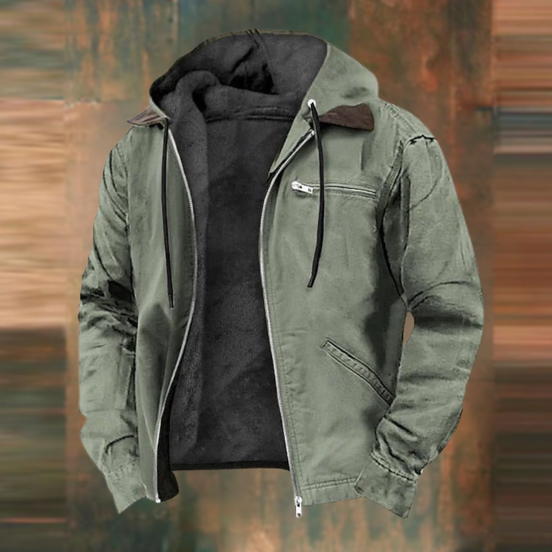Bluza męska z kapturem ocieplana - kurtka i bluza w jednym – widok produktu 2 | Ionotix