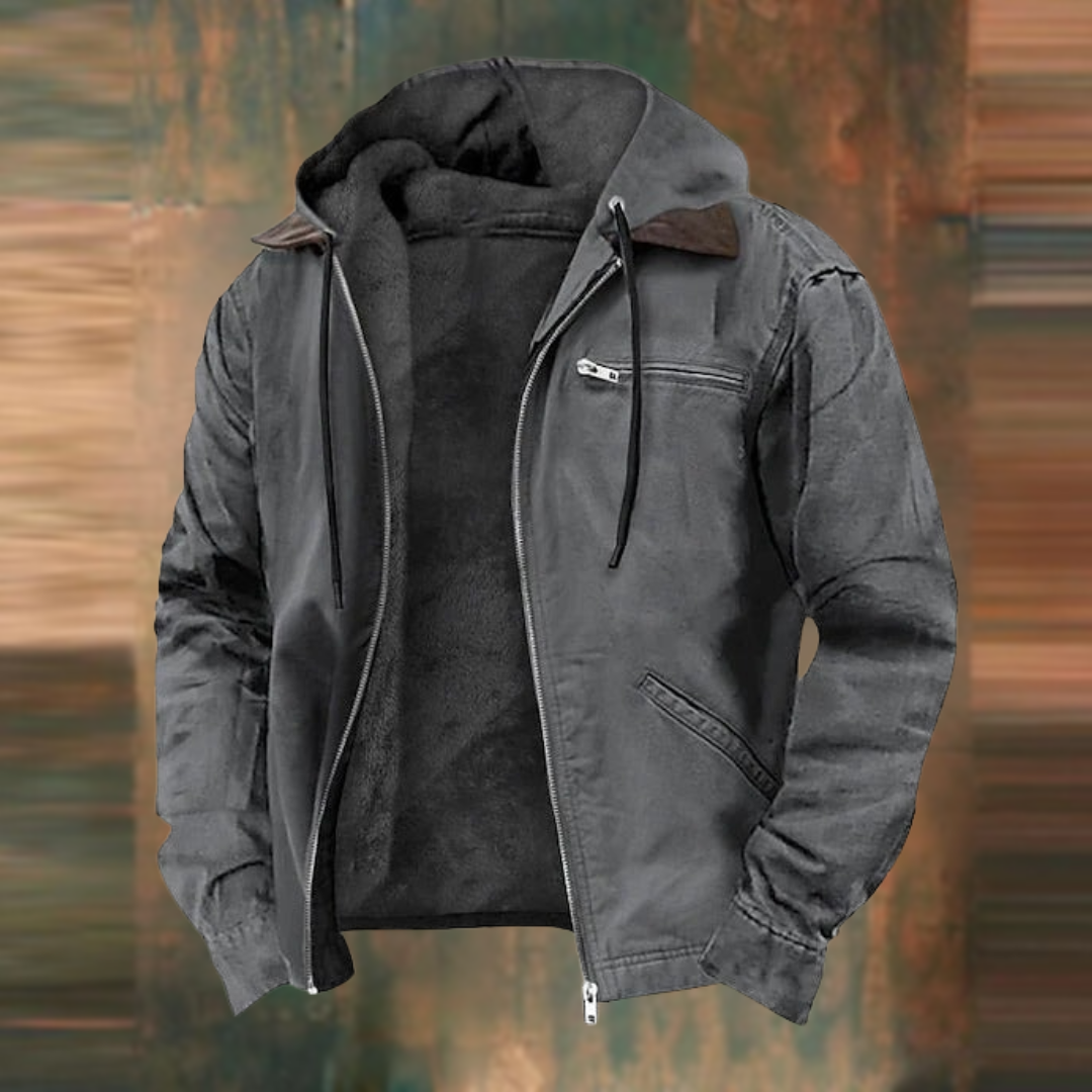 Bluza męska z kapturem ocieplana - kurtka i bluza w jednym – widok produktu 4 | Ionotix