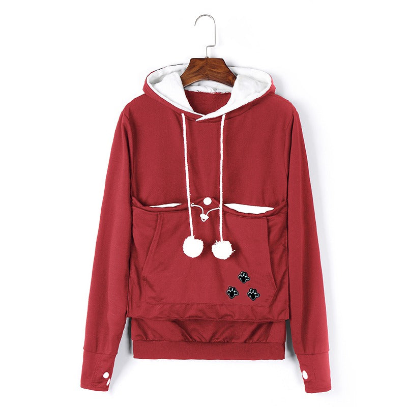 Bluza z kapturem z kieszenią dla kota – widok produktu 2 | Ionotix