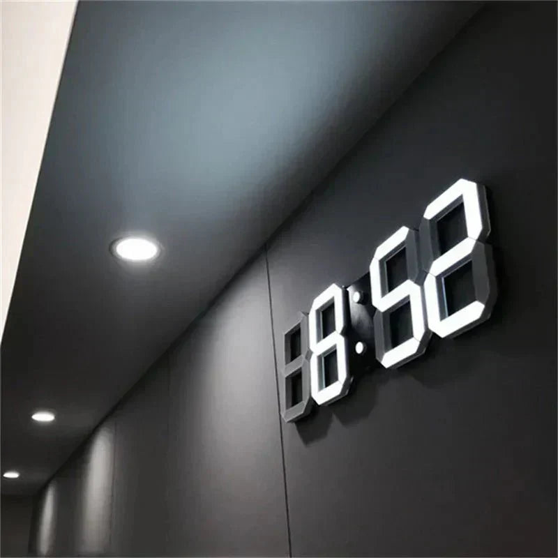 Cyfrowy zegar ścienny 3D LED – nowoczesny design – widok produktu 1 | Ionotix