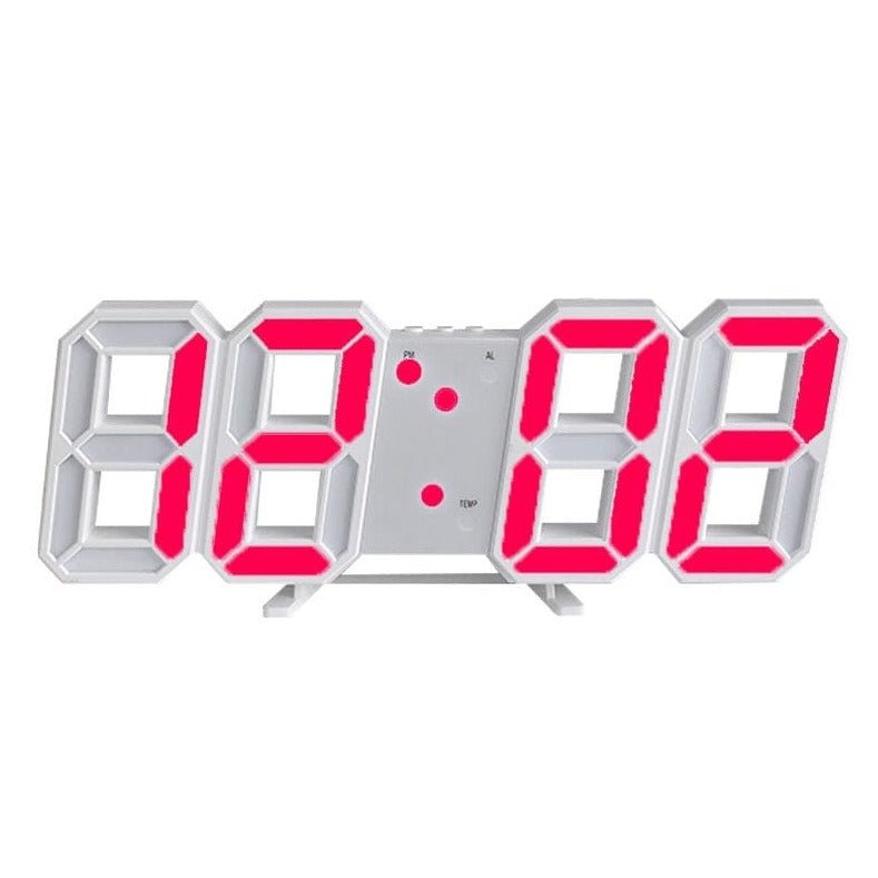 Cyfrowy zegar ścienny 3D LED – nowoczesny design – widok produktu 4 | Ionotix