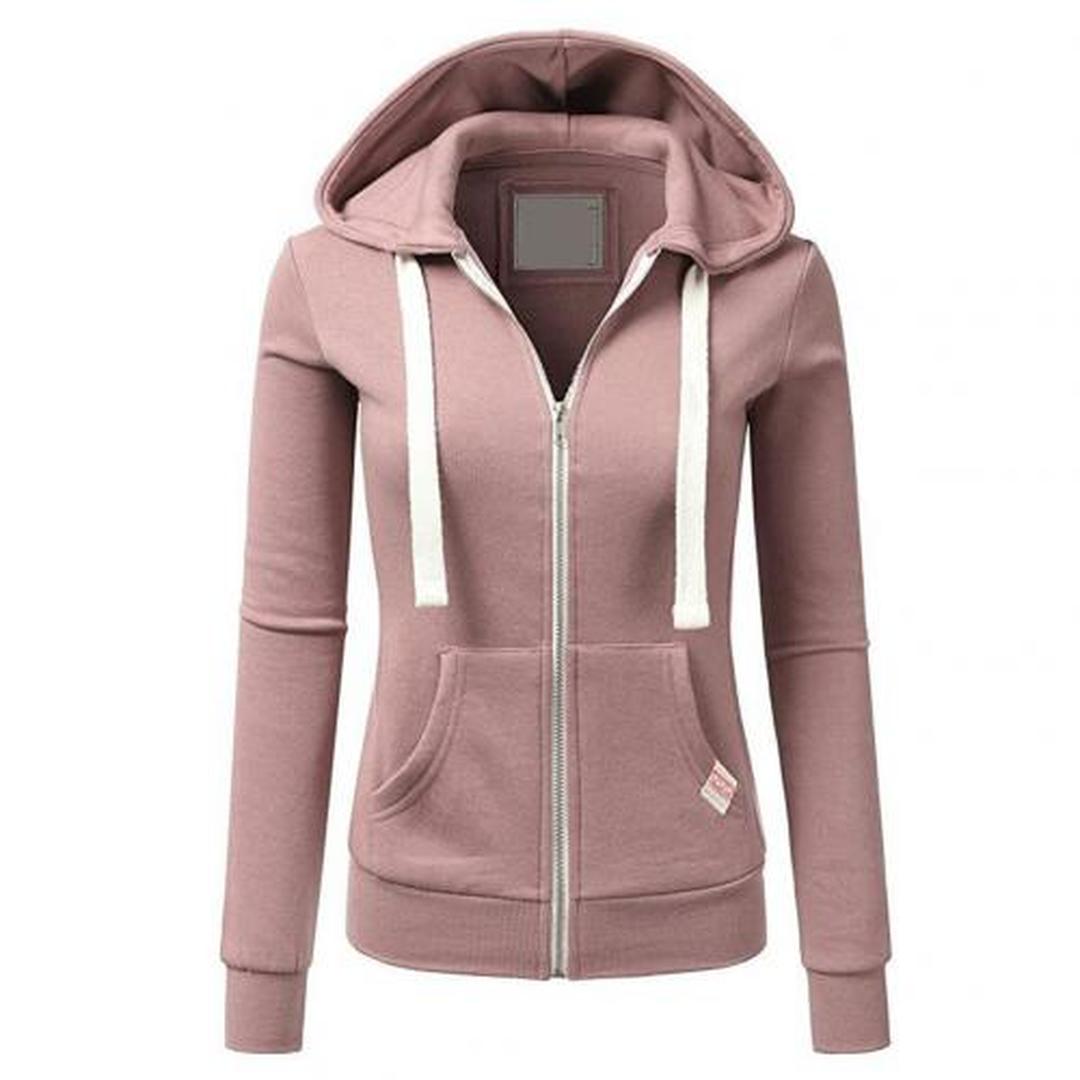 Damska bluza z kapturem i zamkiem – dopasowany design – widok produktu 2 | Ionotix