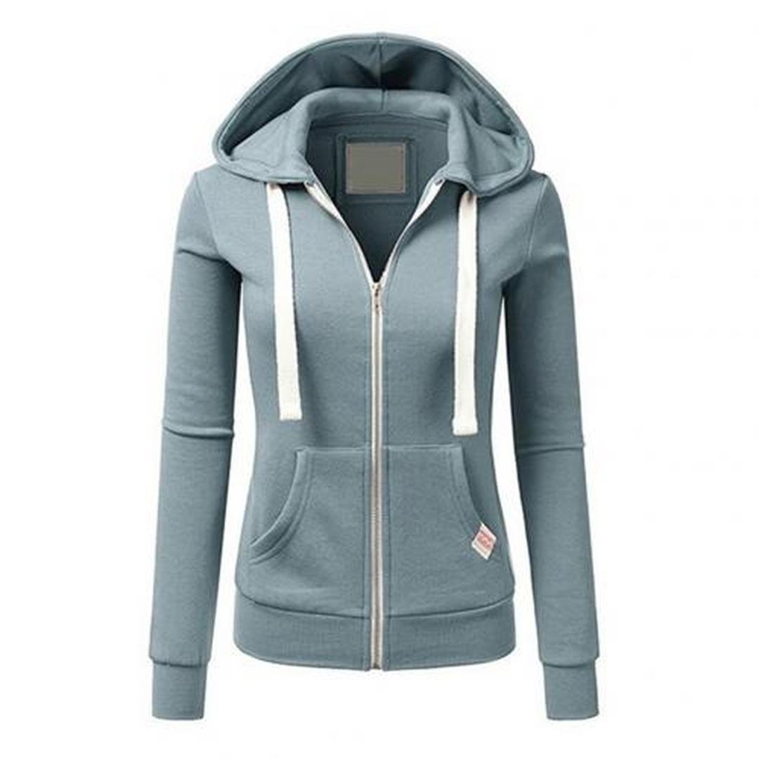 Damska bluza z kapturem i zamkiem – dopasowany design – widok produktu 5 | Ionotix