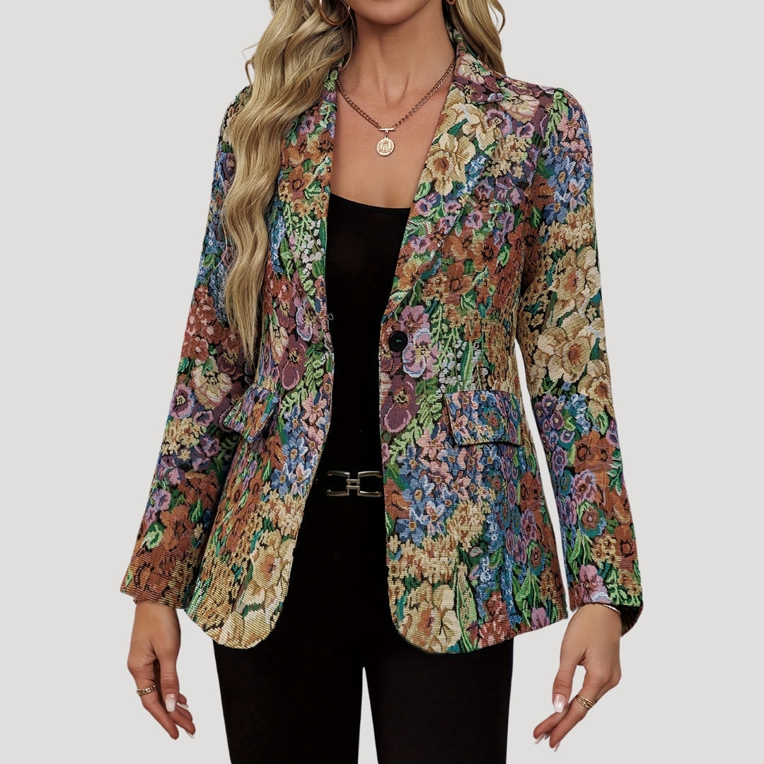Damska marynarka w kwiaty – styl vintage – widok produktu 1 | Ionotix